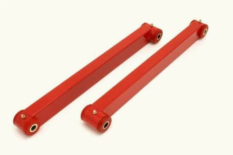 BMR 05-2014 Mustang Non Adjustable Boxed DOM Lower Control Arms with Poly Bushing (Red)