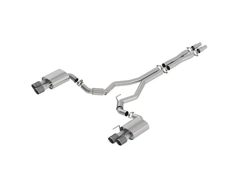 Borla S-Type Cat-Back Exhaust with Bright Carbon Fiber Tips (18-22 Mustang GT Fastback w/o Active Exhaust)