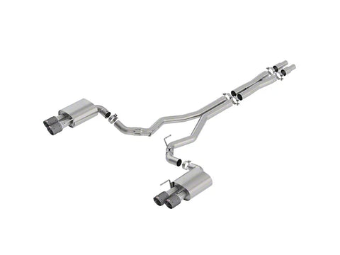 Borla ATAK Cat-Back Exhaust with Bright Carbon Fiber Tips (18-22 Mustang GT Fastback w/o Active Exhaust)