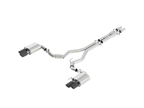 Borla S-Type Cat-Back Exhaust with Black Chrome Tips (18-22 Mustang GT Fastback w/o Active Exhaust)
