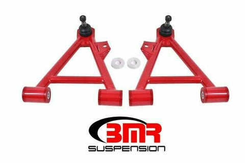 BMR AA044R Red A-Arms, Lower, Coilover, Non-Adjust, Poly, Tall Ball Joint 1994 - 2004 SN95 Ford Mustang