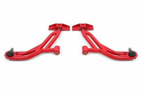 BMR Non adjustable Lower A-Arms - Poly/Delrin, RED (2010-2014 Mustang) - AA754