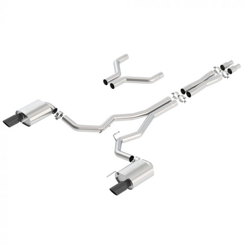 Borla Cat-Back Exhaust System ATAK 3" Stainless Steel With 4" Black Tips  (2015-2017 GT)