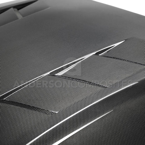2018-2020 FORD MUSTANG TYPE-SA DOUBLE SIDED CARBON FIBER HEAT EXTRACTOR HOOD