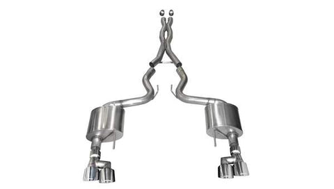Corsa 18-19 Ford Mustang 5.0L V8 3in Xtreme Cat-Back Dual Rear Exit w/ 4in Polished PVD Pro-Series Tips