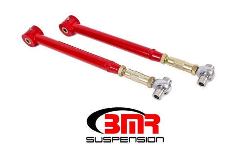 BMR 05-2014 Mustang On-Car Adjustable Lower Control Arms with Poly/Rod End Bushing Combo (Red)