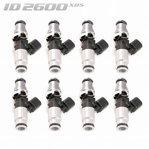 Injector Dynamics 2600-XDS Injectors - 60mm Length - 14mm Top - 14mm Bottom Adapter (Set of 8)